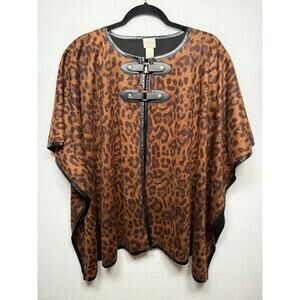 Chico's Leopard Print Poncho Cape, One Size